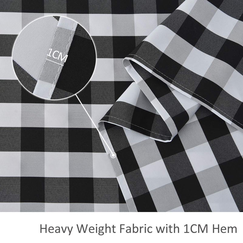maxmill Checkered Square Tablecloth Waterproof Spillproof Wrinkle Resistant Heavy Weight Soft Gingham Table Cloth for Picnic Dinner and Party Washable Polyester Fabric, 60 x 60 Inch Black and White - Image 5